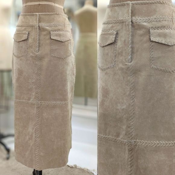 Betty Barclay Leather Midi Skirt - Picture 2 of 7